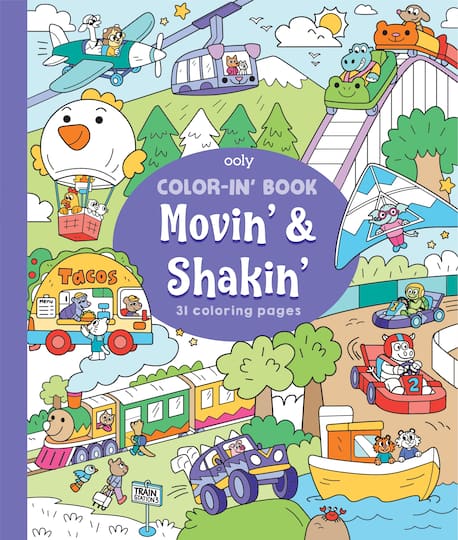 OOLY Color-In&#x27; Book: Movin&#x27; &#x26; Shakin&#x27;